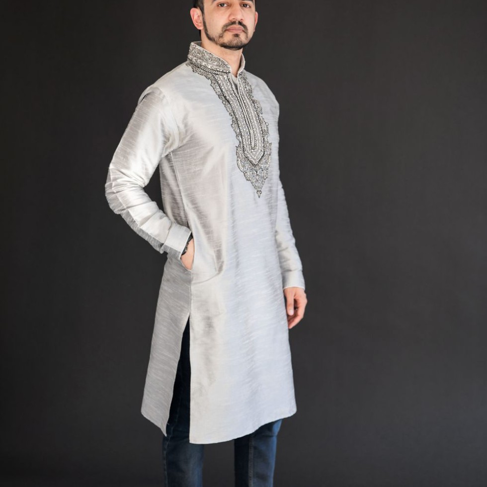 লিনেন পাঞ্জাবি — অফ হোয়াইট
