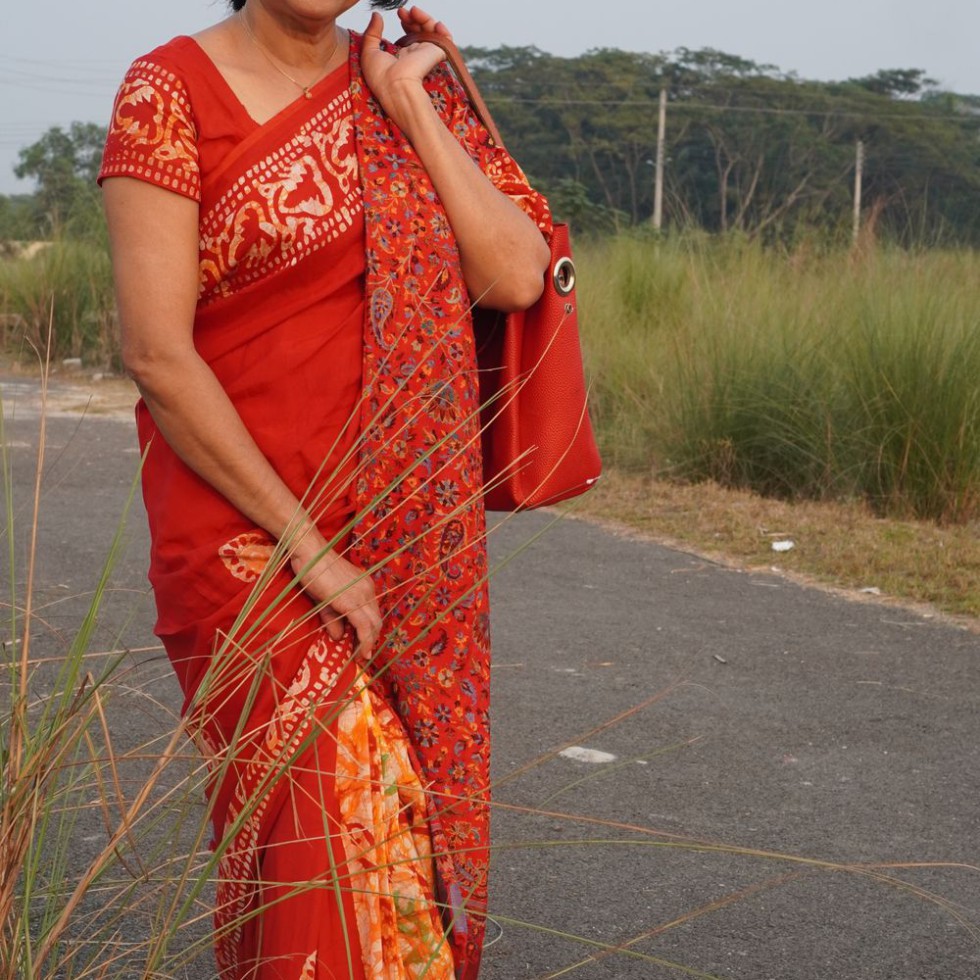 সফট সিল্ক শাড়ি — লাল